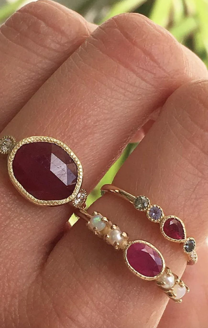 Ruby Teardrop Diamond Ring